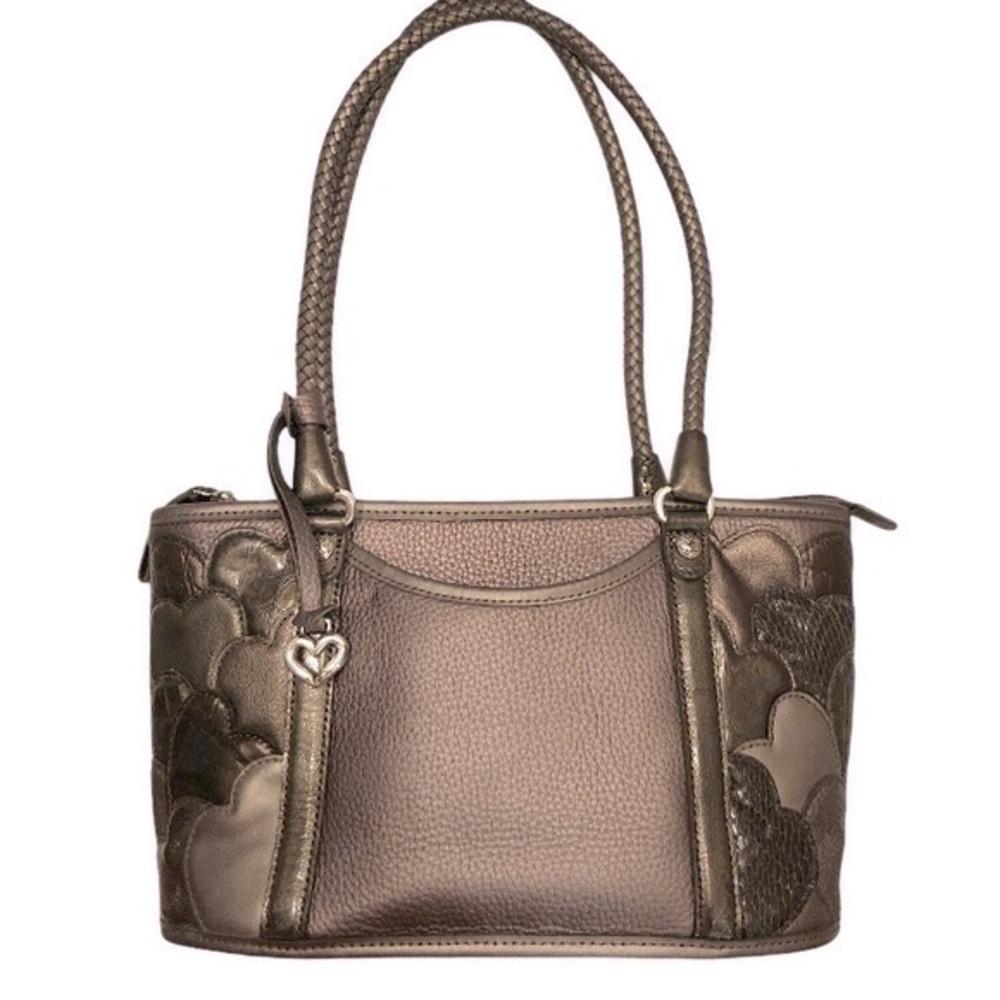 Brighton silver metallic multi texture tote bag